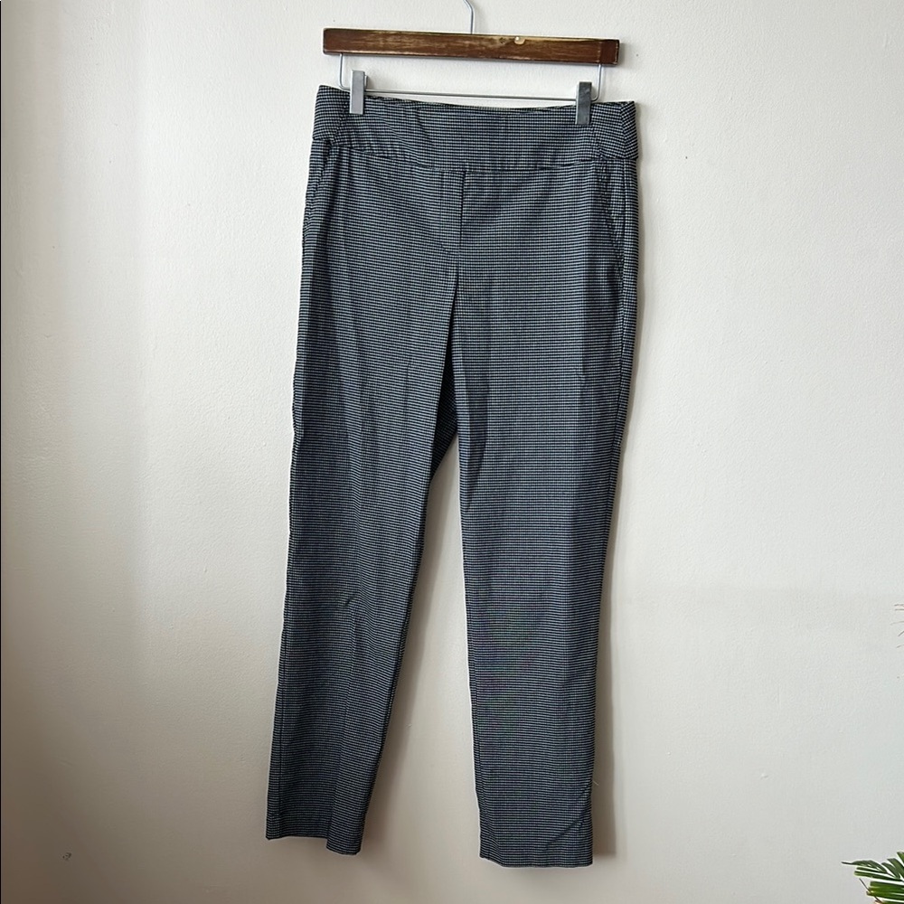 Like New- Elastic Waist Gray Checkered Pants